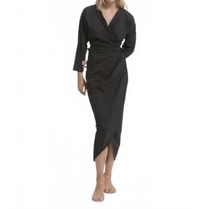 NEW CALI DREAMING tulip wrap dress in black